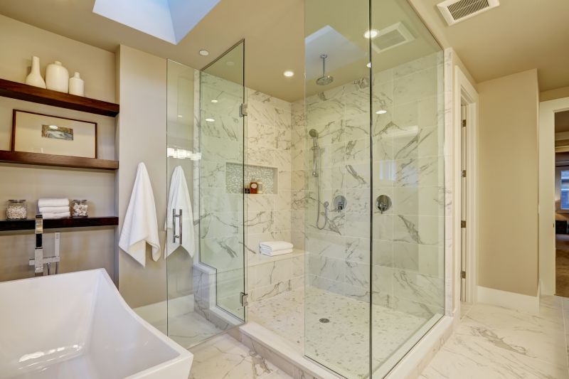 Stylish Shower with Built-in Shelves